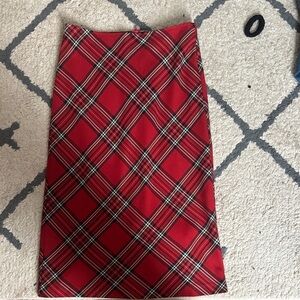 XOXO Red Plaid Pencil Skirt size 0